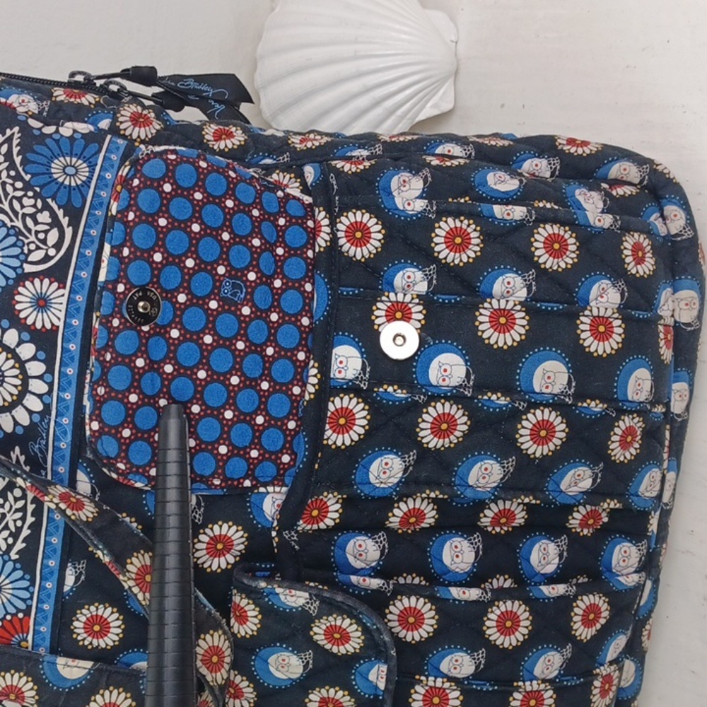 Vera Bradley Night Owl Extra Large Floral Paisly Shoulder Bag Tote 12" X 14" - Picture 6 of 16